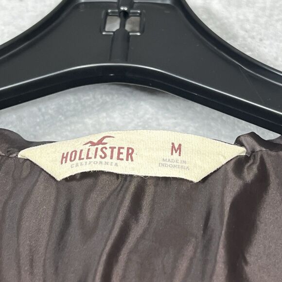 VTG HOLLISTER Quilted Belted Parka Jacket Women’s Medium Brown Faux Fur Trim - Picture 9 of 11